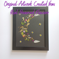 Honeysuckle Dreams - Original Pressed Flower Wall Art - 5x7 in Framed