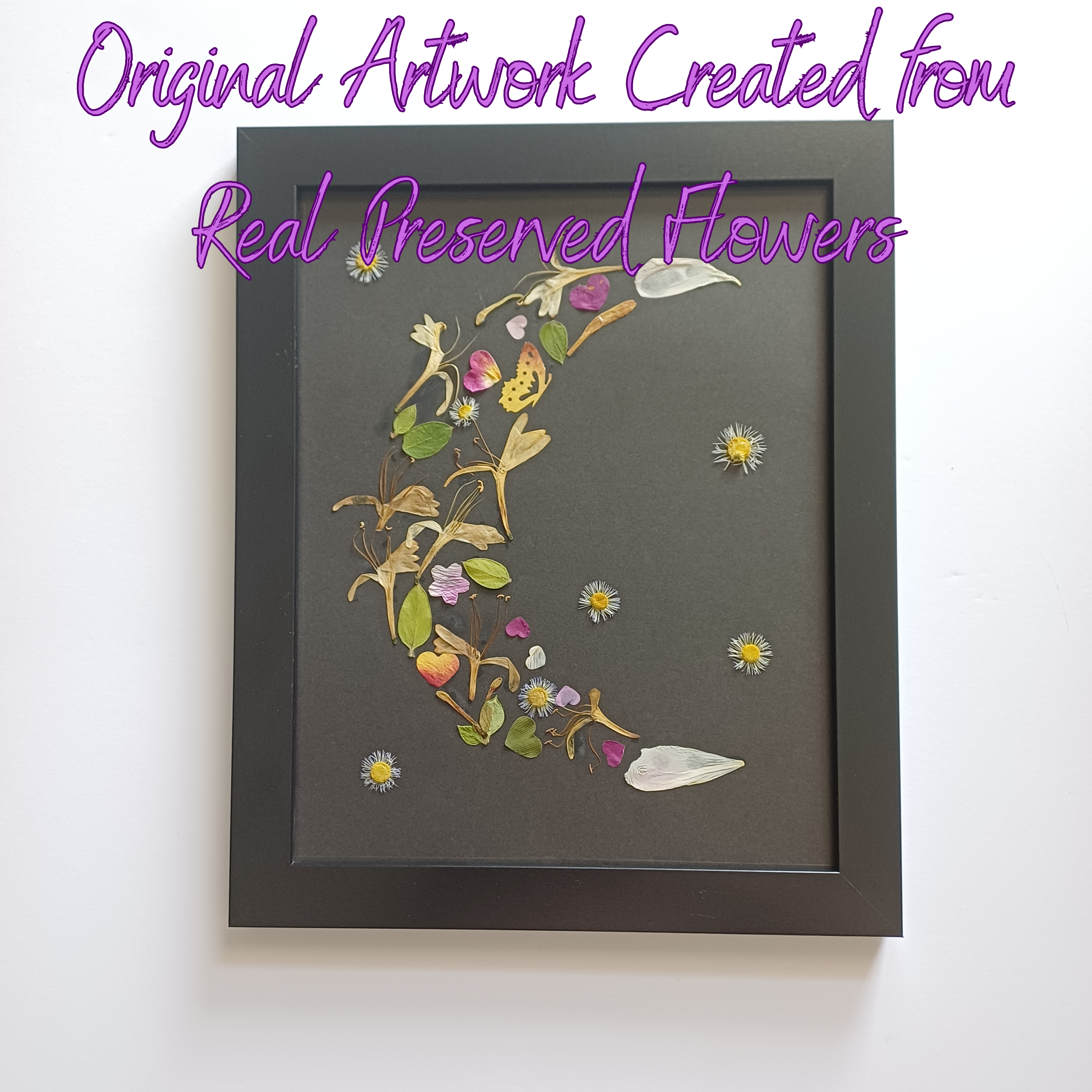 Honeysuckle Dreams - Original Pressed Flower Wall Art - 5x7 in Framed