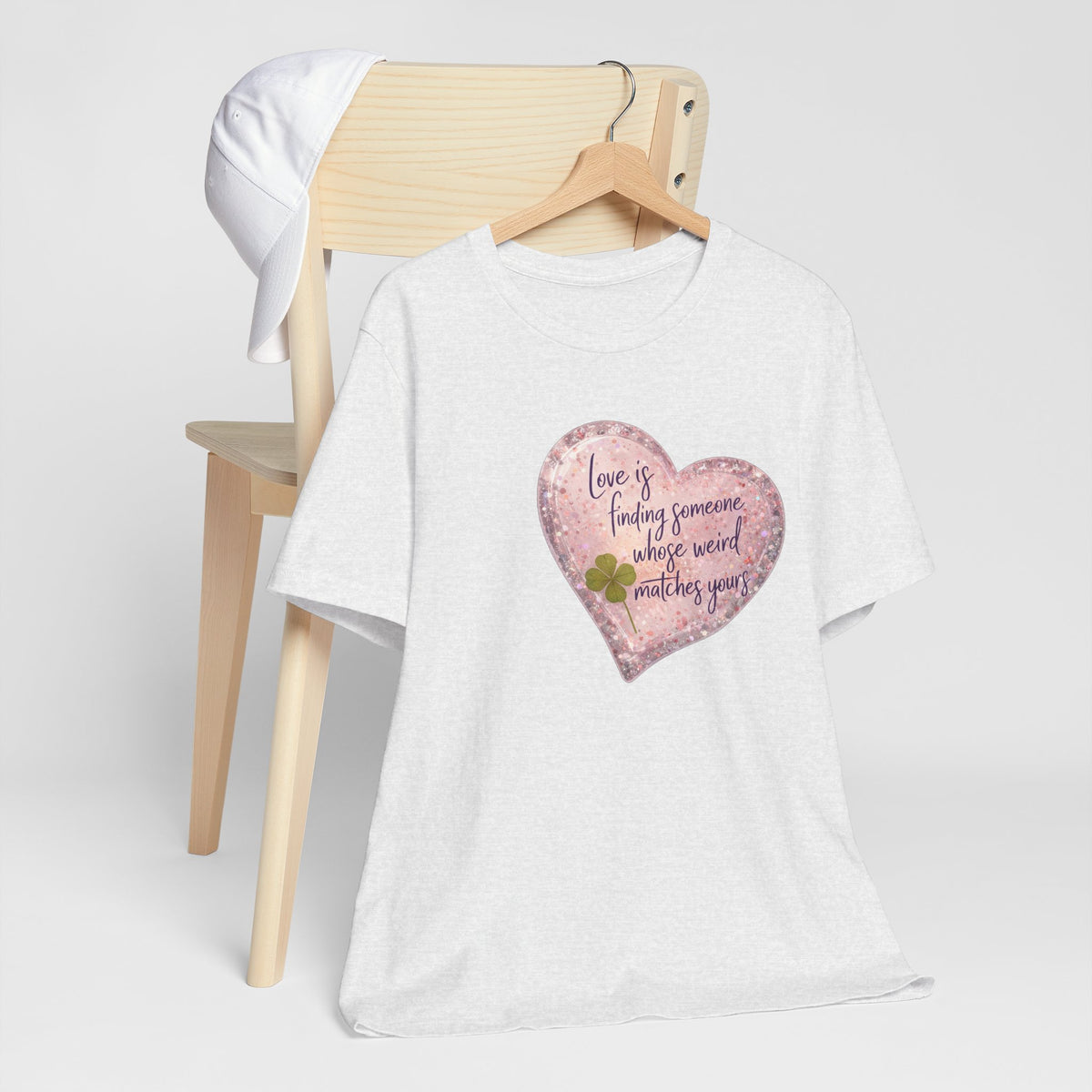 Love Is Couple Tee - four-leaf clover heart graphic on unisex t-shirt, The Neat Rack