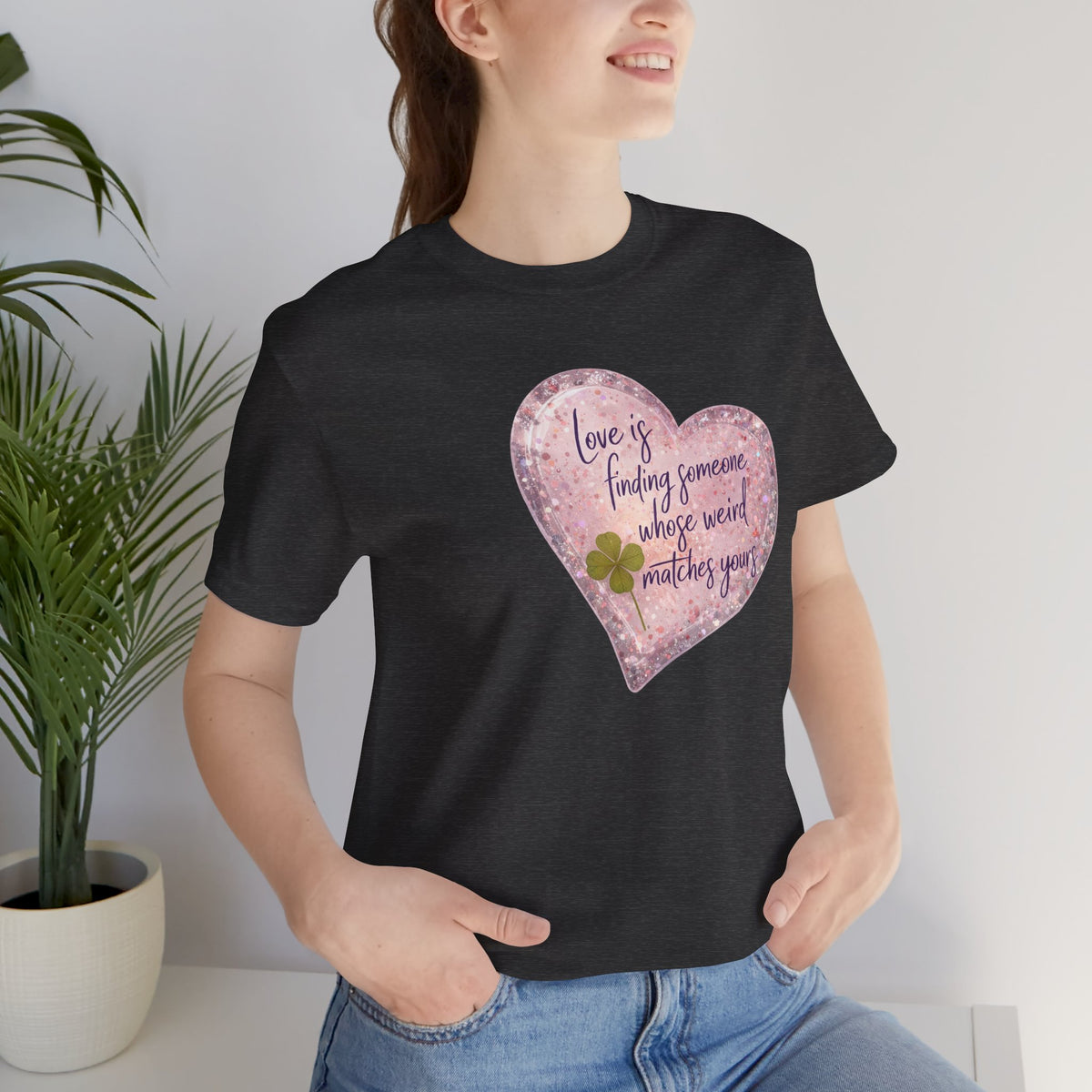 Love Is Couple Tee - four-leaf clover heart graphic on unisex t-shirt, The Neat Rack