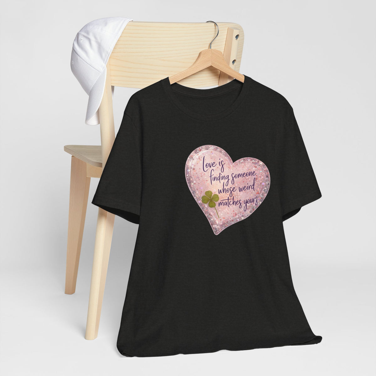 Love Is Couple Tee - four-leaf clover heart graphic on unisex t-shirt, The Neat Rack