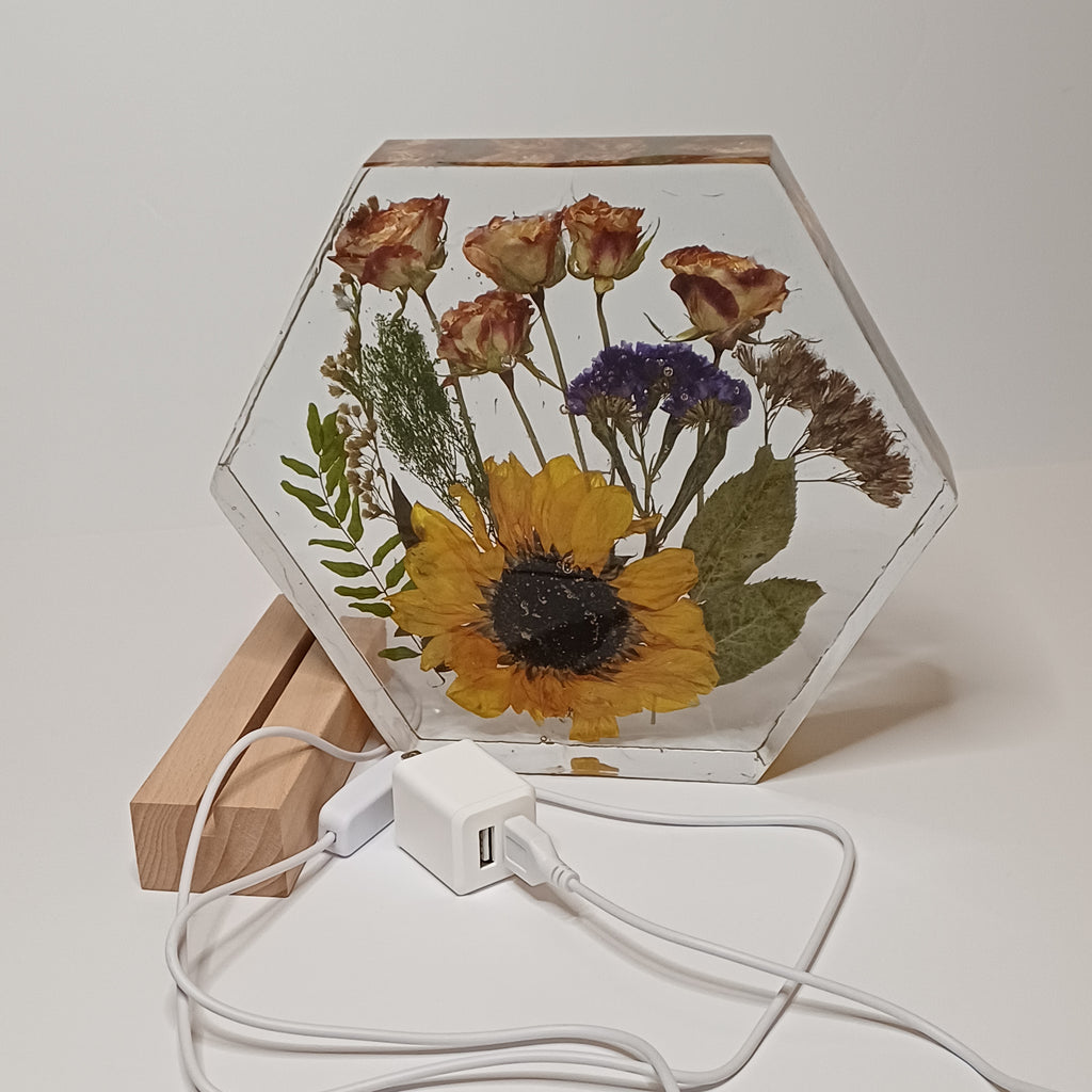8 in Hexagon from Your Bouquet