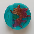 Round Resin Phone Holder, Fish, Frog or Glow in the Dark Anemone, Handmade Water Life Desk Decor, Nature Lover Gift