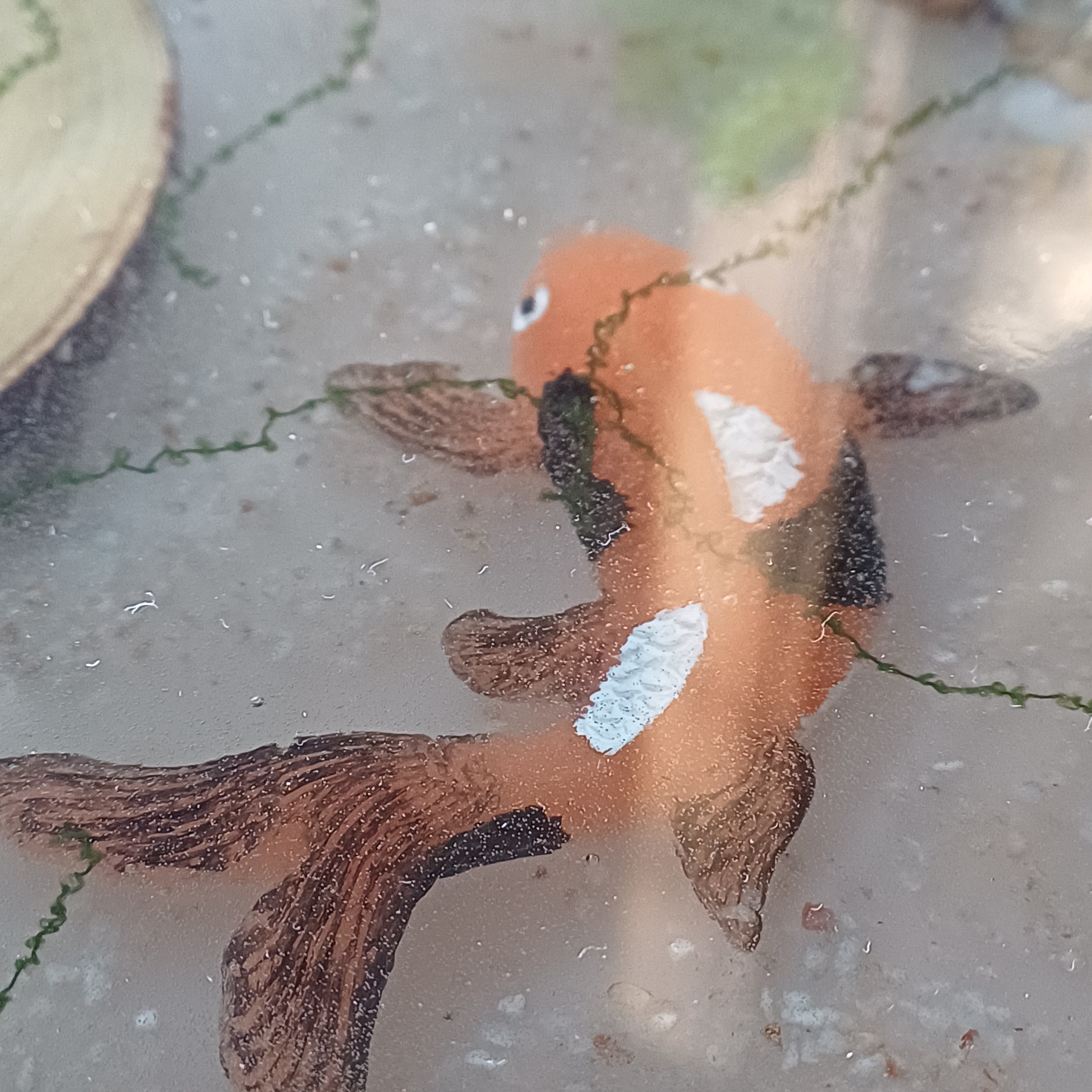 Round Resin Accent Table, Koi Pond Side Table