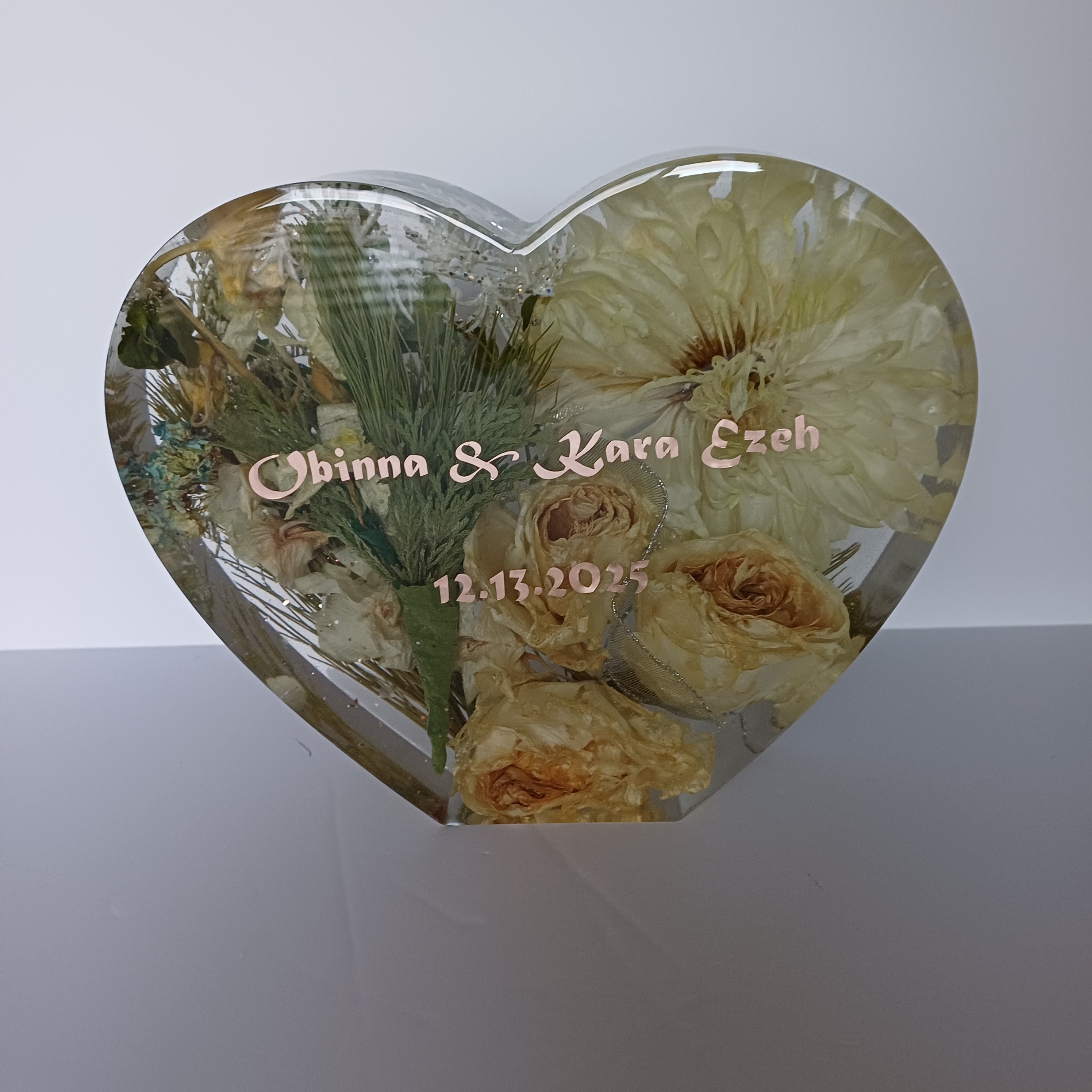 8 in Heart with Base from Your Flowers
