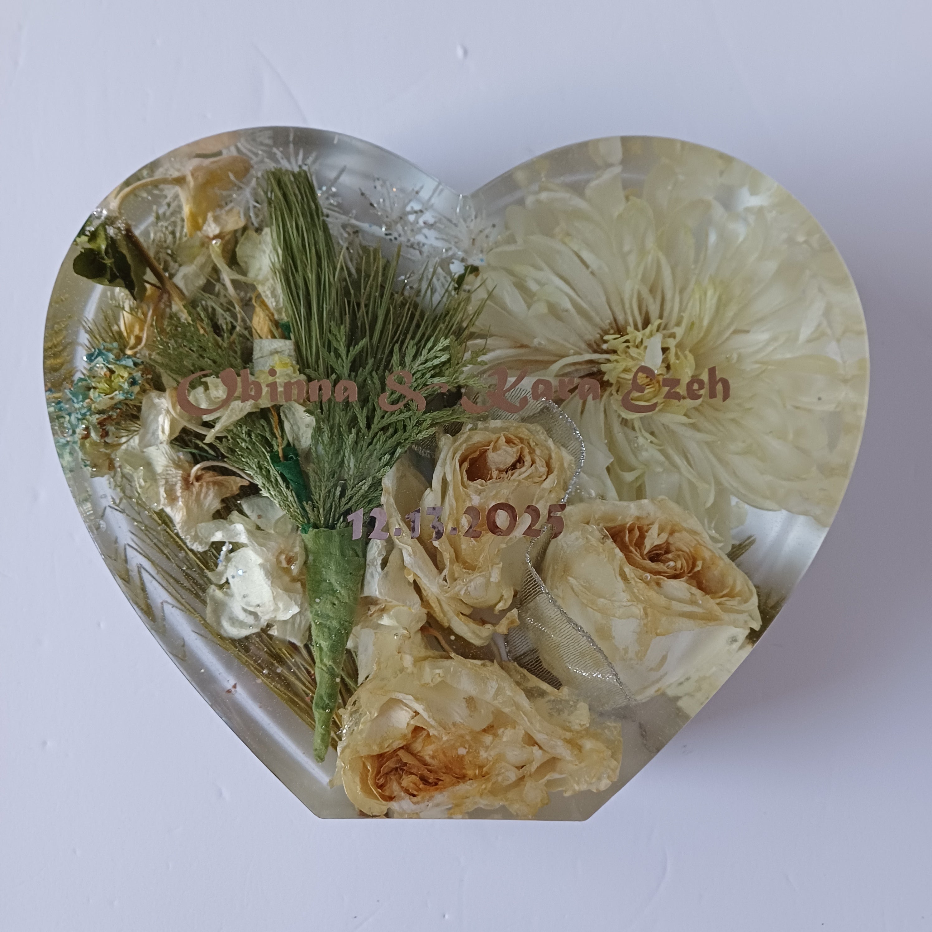 8 in Heart with Base from Your Flowers