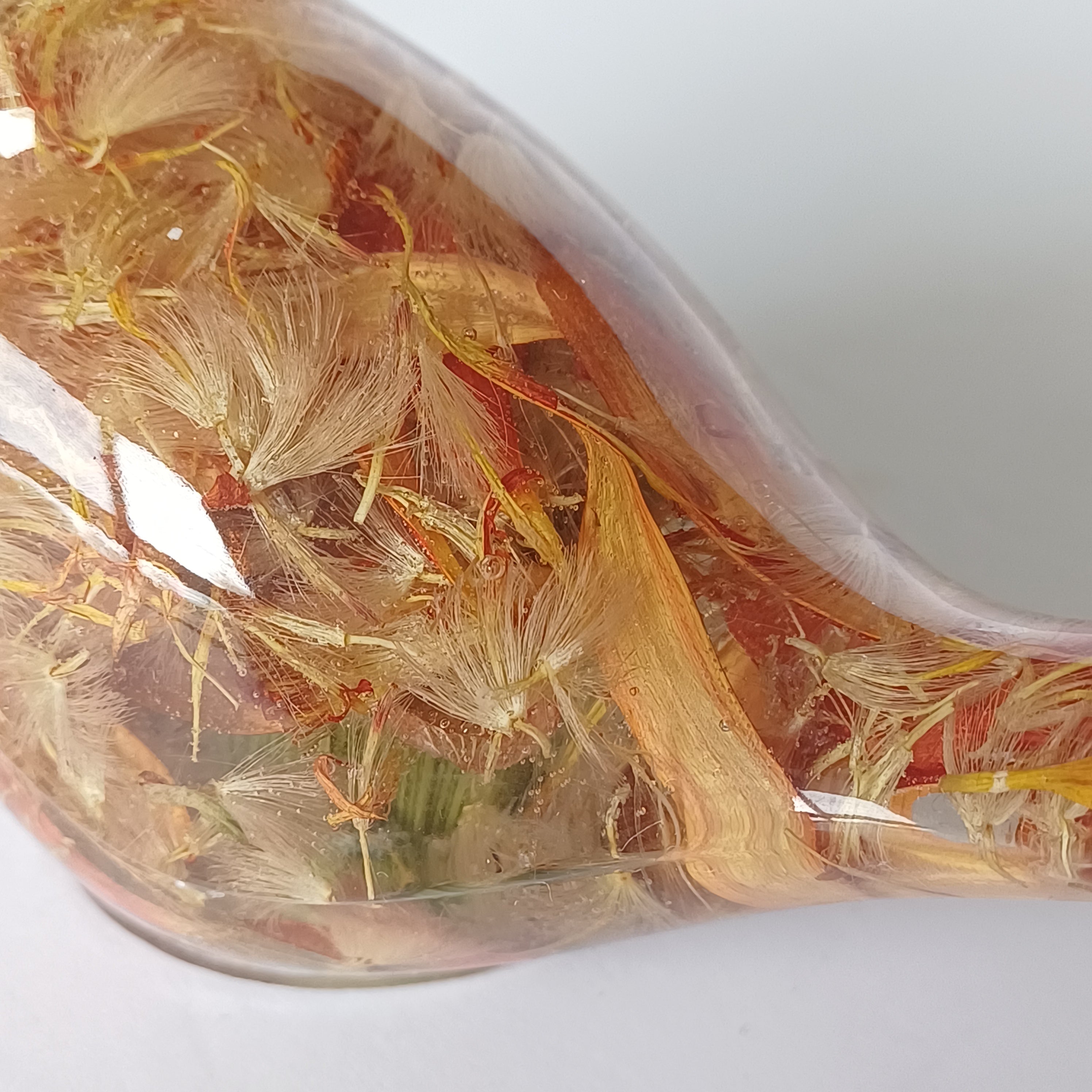 Two Resin Birds with Real Flowers, Ready or Custom Made