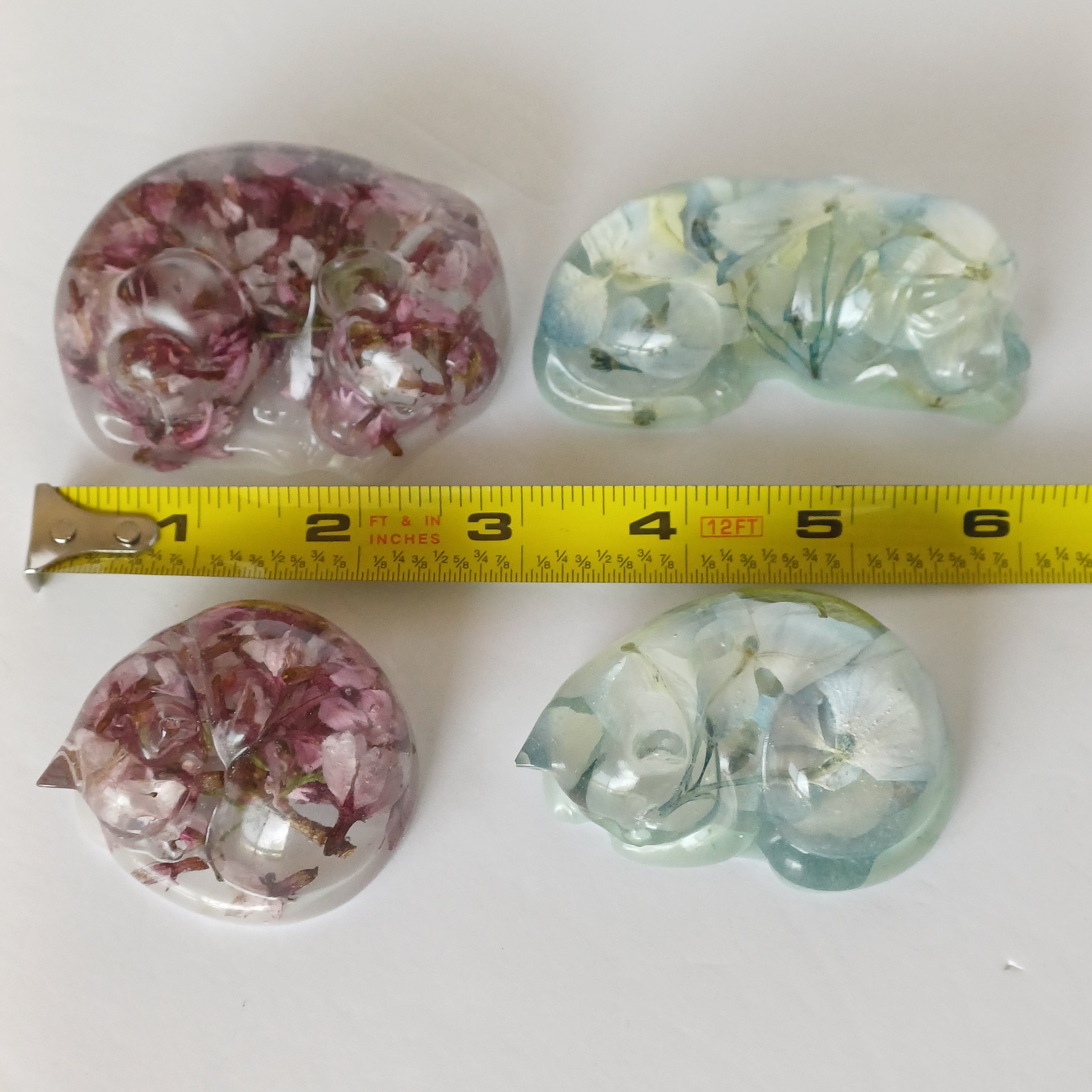 Custom or Ready-to-Ship Resin Cat Dog Figurines with Flowers