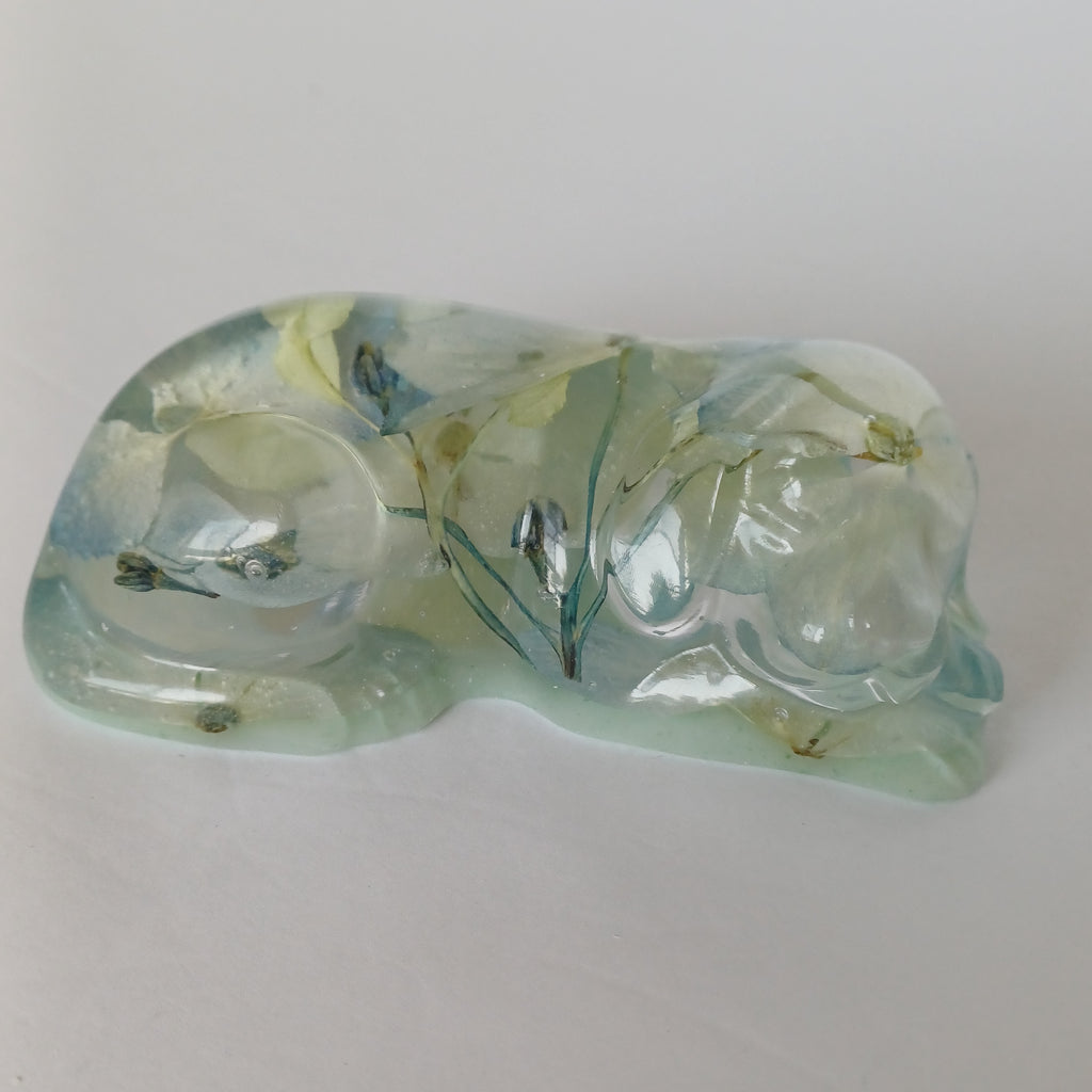 Custom or Ready-to-Ship Resin Cat Dog Figurines with Flowers