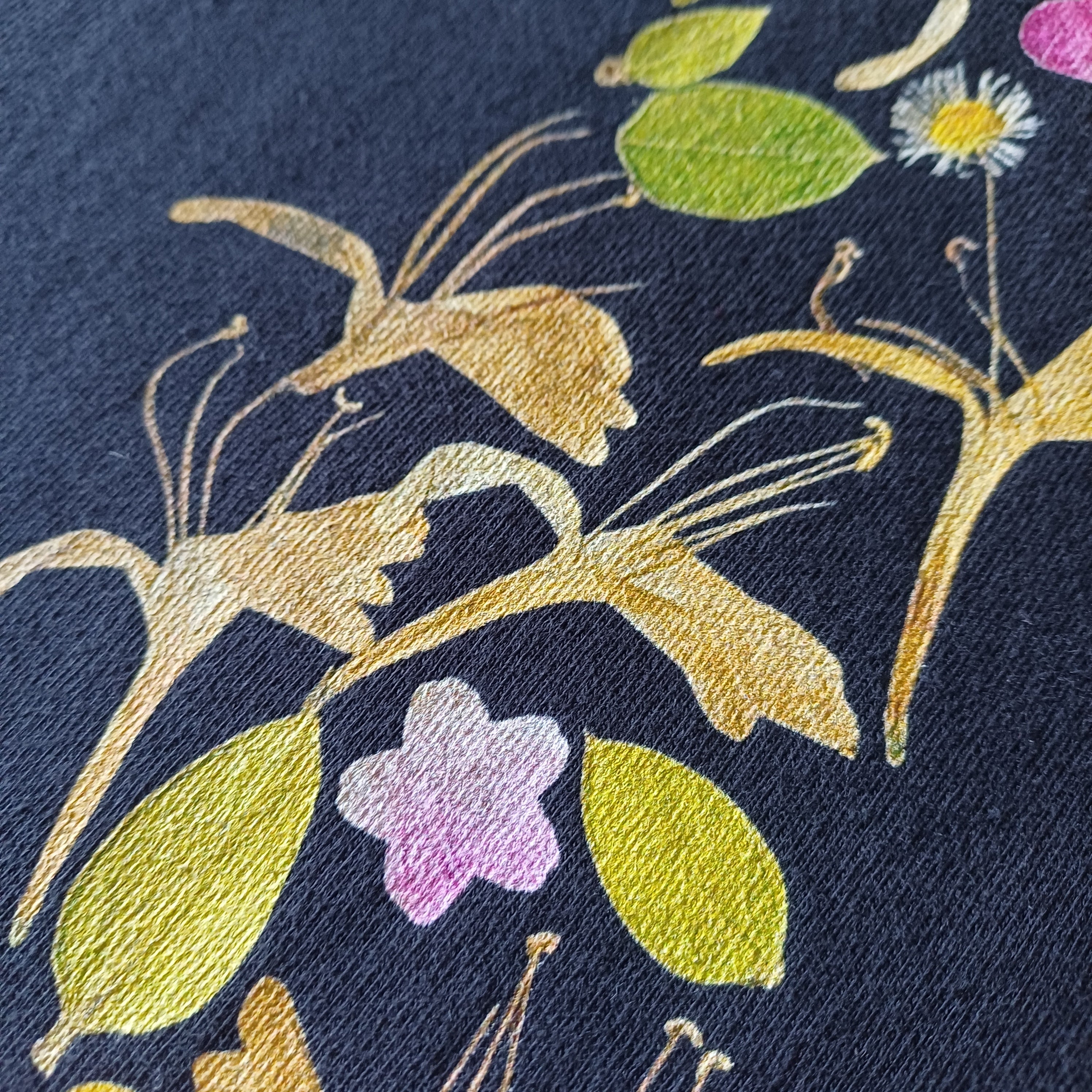 T-Shirt Based on Pressed Flower Artwork "Honeysuckle Dreams"