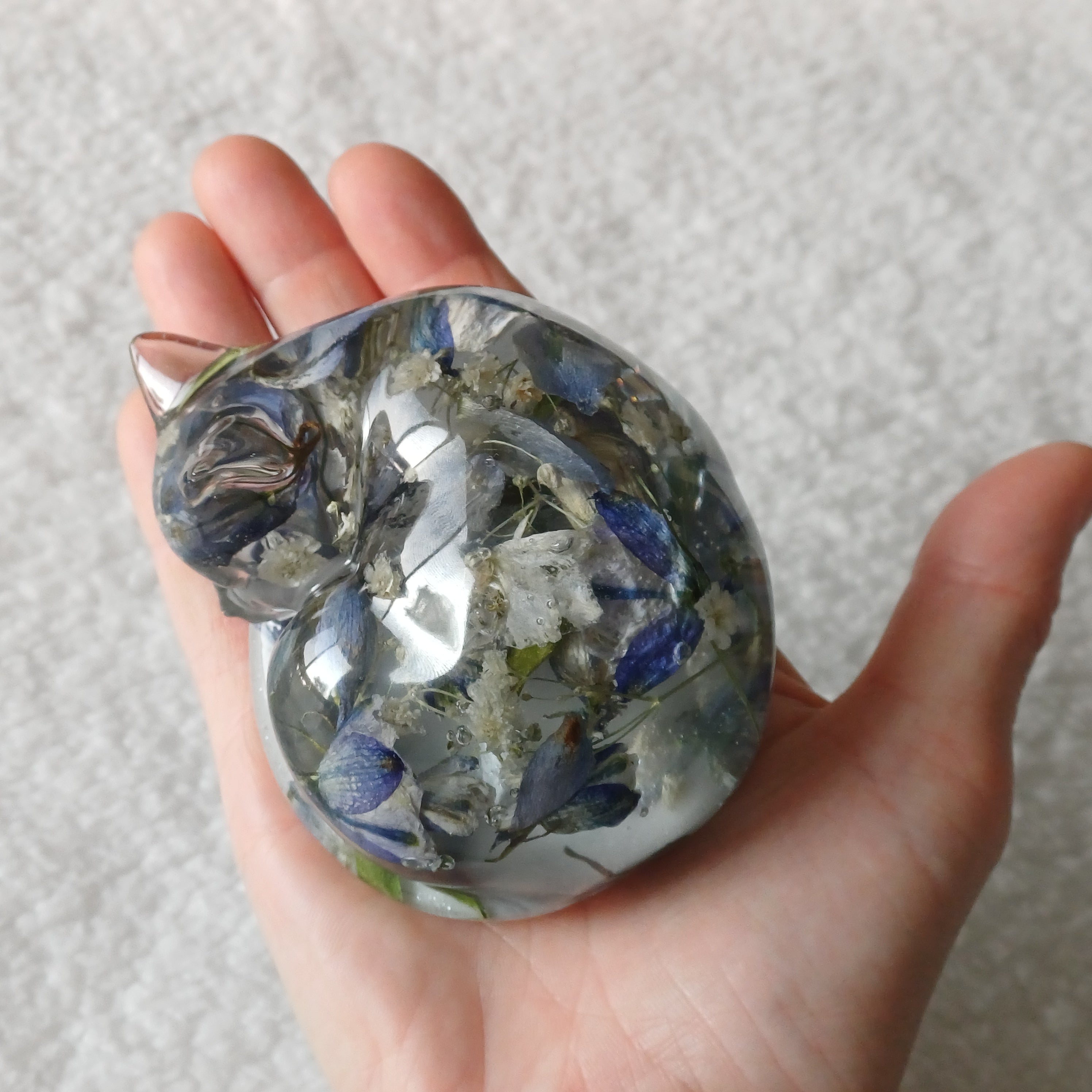 Custom or Ready-to-Ship Resin Cat Dog Figurines with Flowers