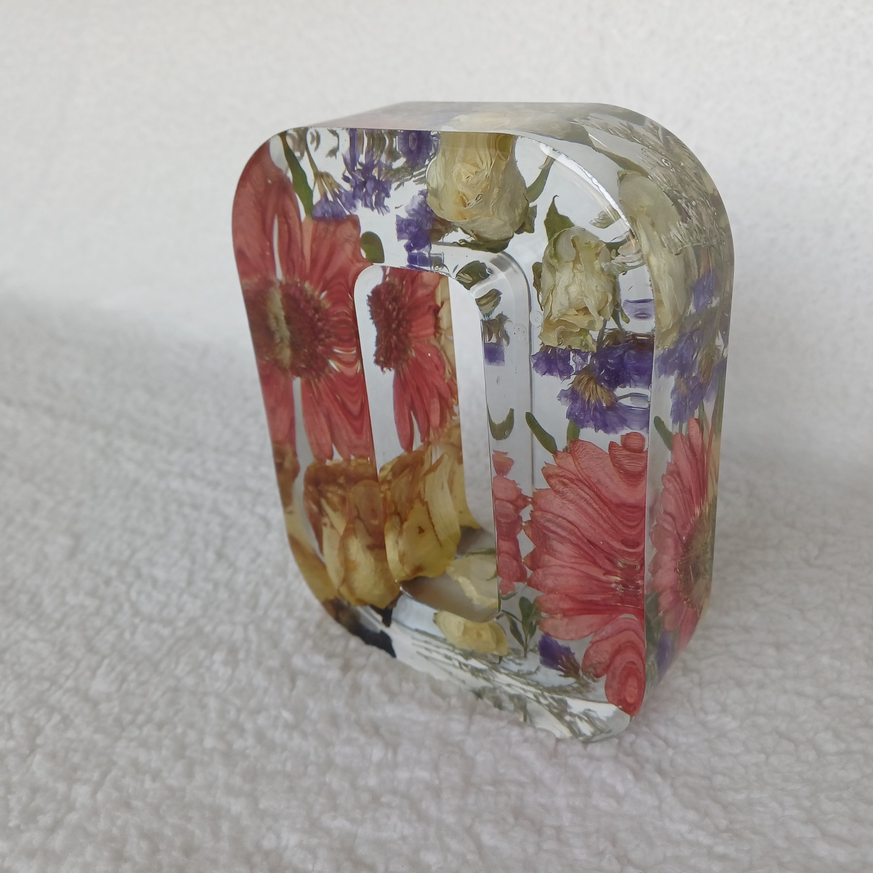 Handmade Botanical Monogram, Personalized Floral Resin 6 inches Letter