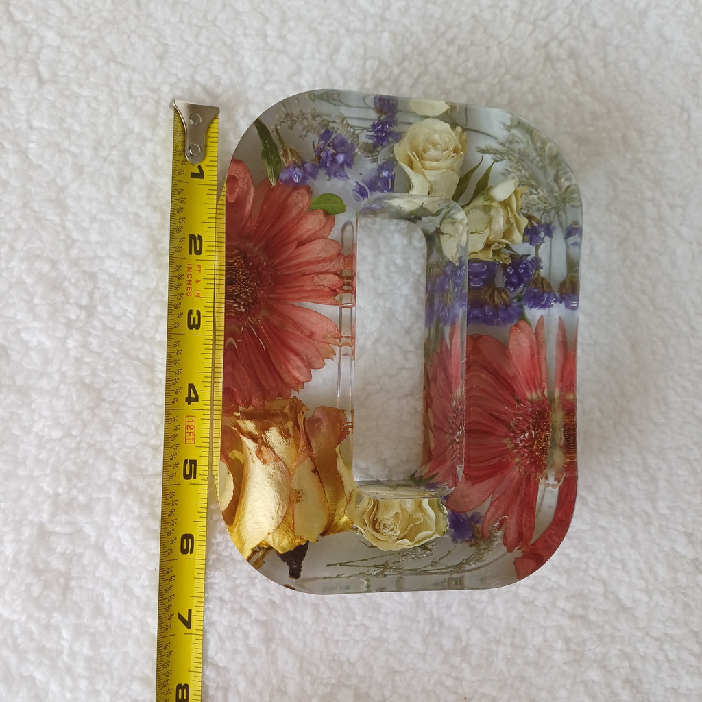 Handmade Botanical Monogram, Personalized Floral Resin 6 inches Letter
