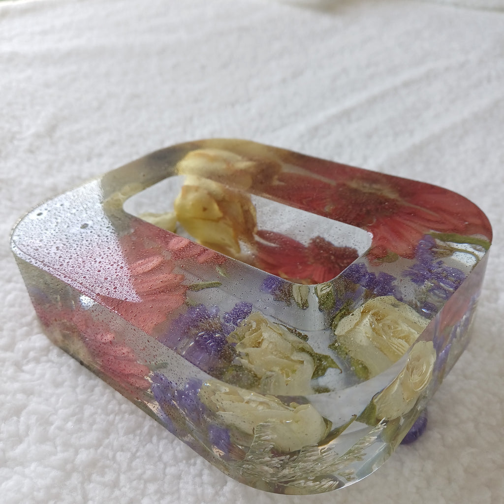 Handmade Botanical Monogram, Personalized Floral Resin 6 inches Letter