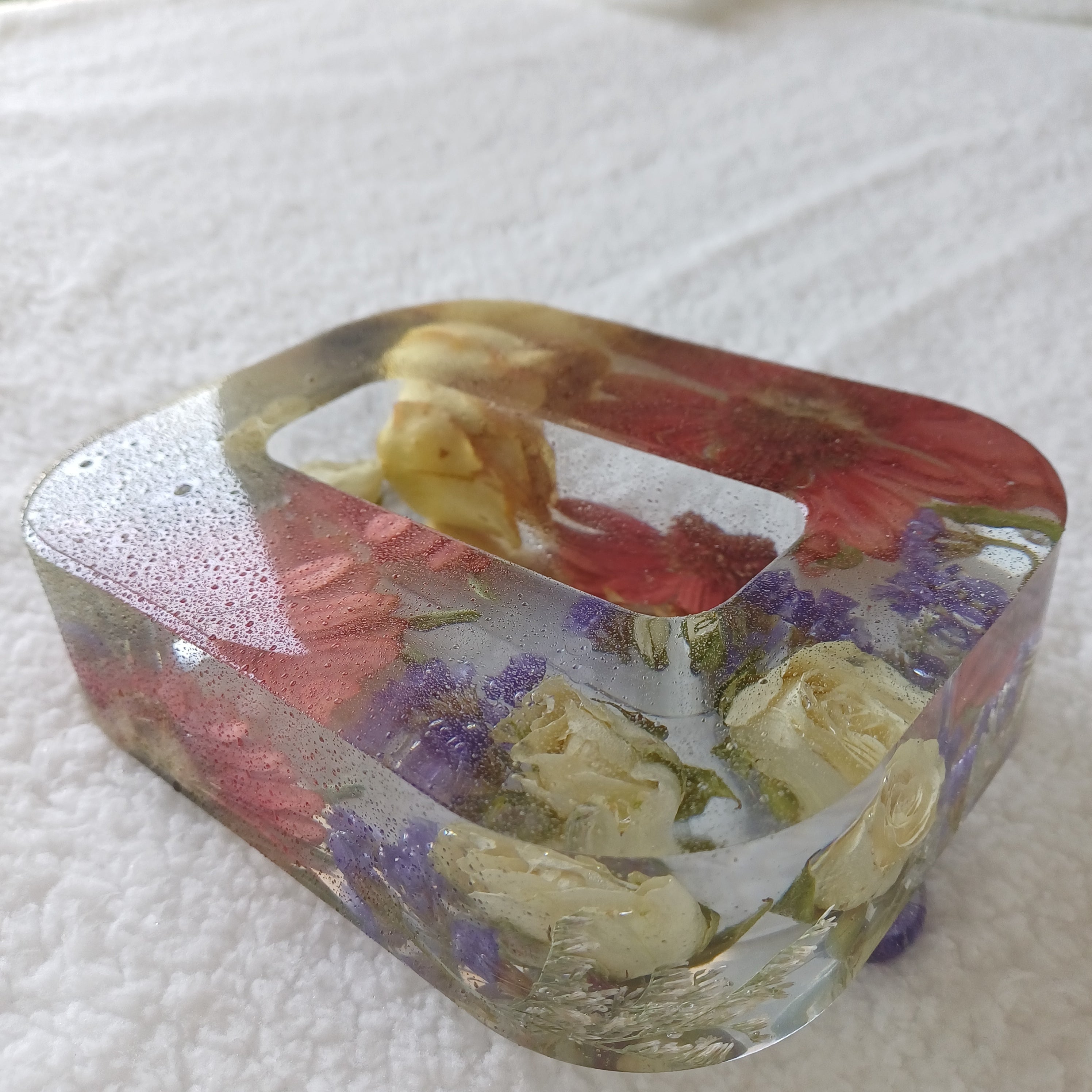 Handmade Botanical Monogram, Personalized Floral Resin 6 inches Letter