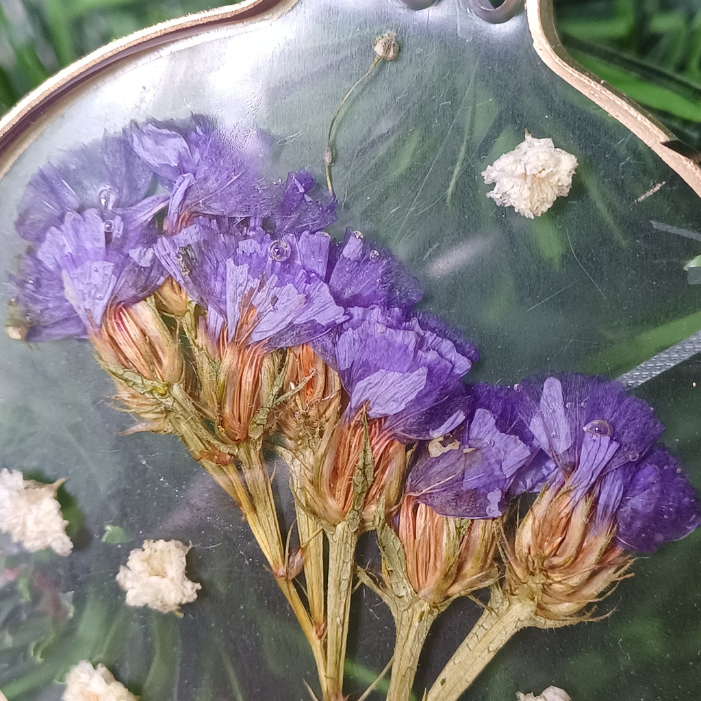 Real Flower Christmas Ornaments Set of 6, 2 in, in a Gift Box, Handmade Resin Ornaments with Dried Flowers, Ready to Give