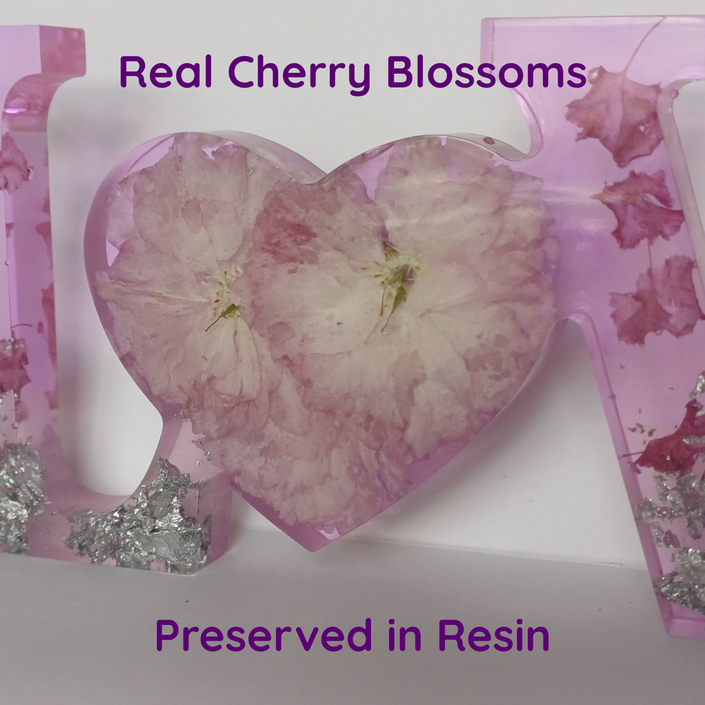 Floral Resin Word Signs: Family, Love, Home Decor Set