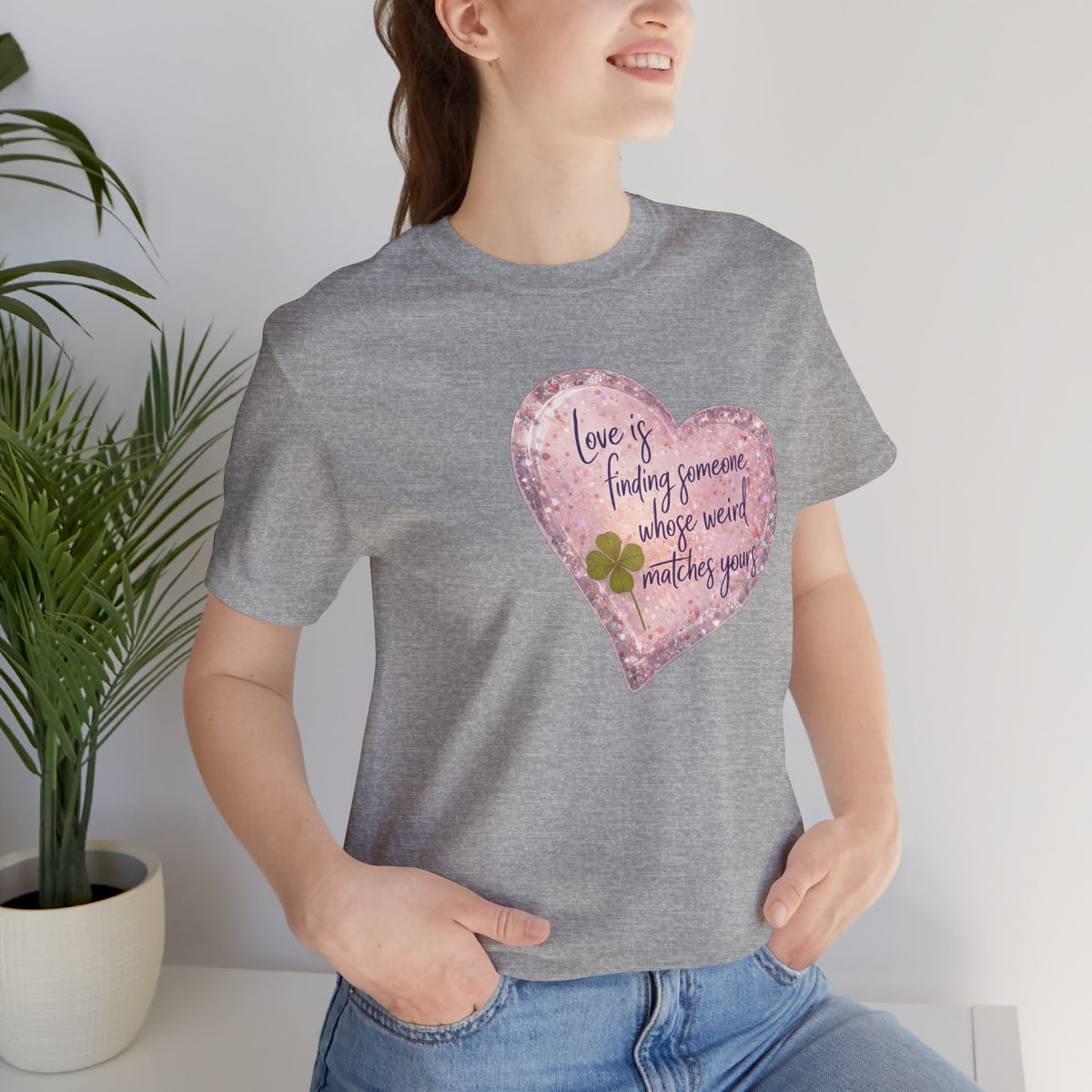 Love Is Couple Tee - four-leaf clover heart graphic on unisex t-shirt, The Neat Rack