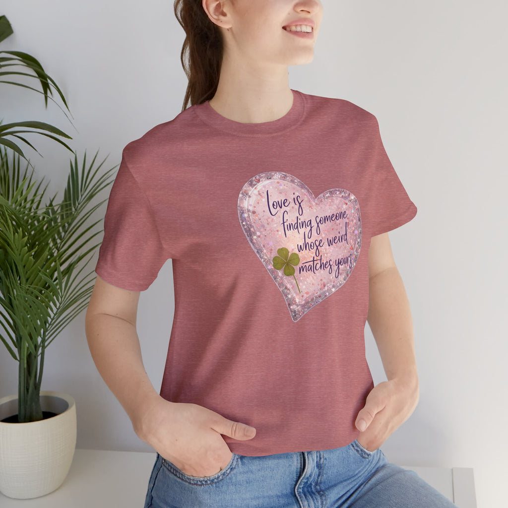 Love Is Couple Tee - four-leaf clover heart graphic on unisex t-shirt, The Neat Rack