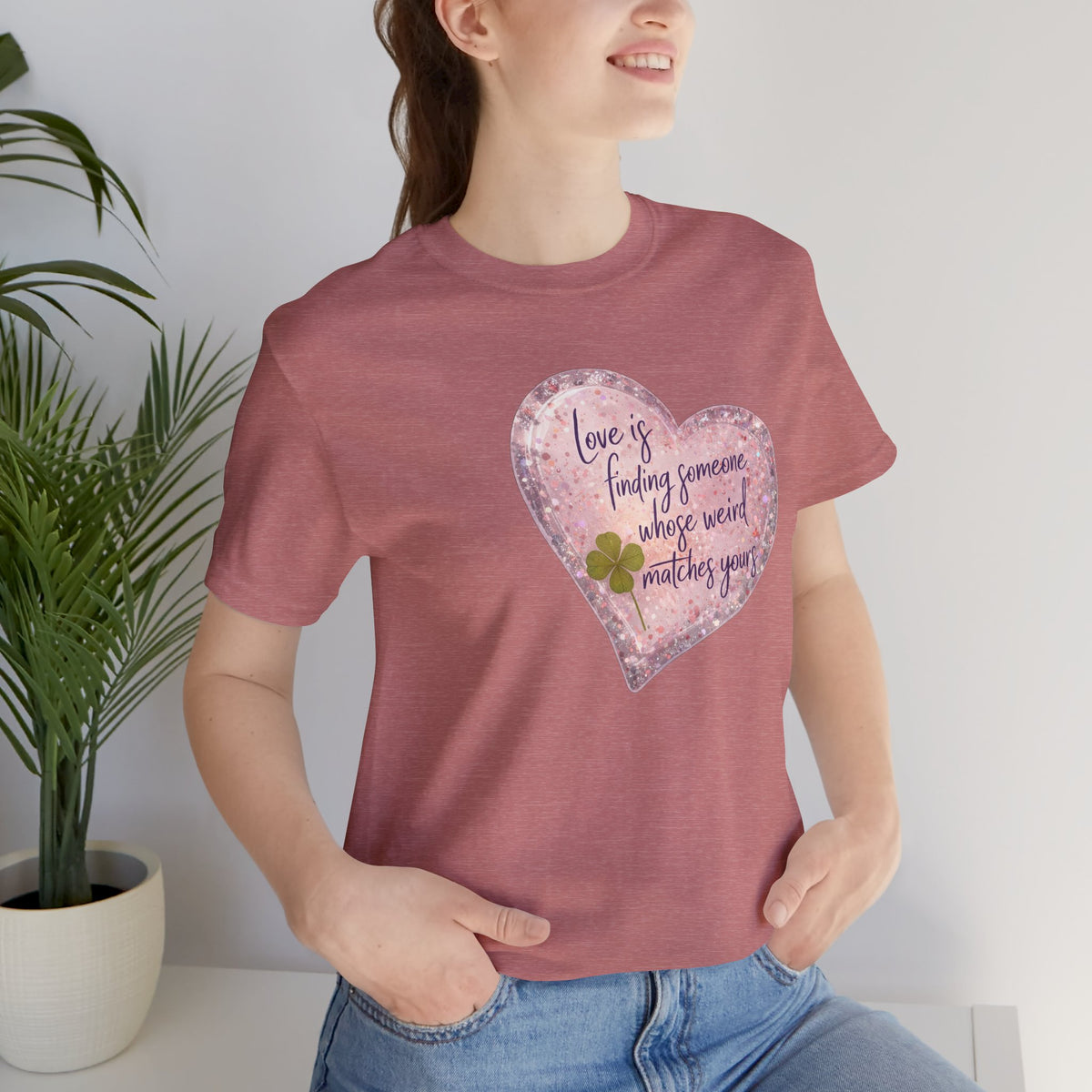 Love Is Couple Tee - four-leaf clover heart graphic on unisex t-shirt, The Neat Rack