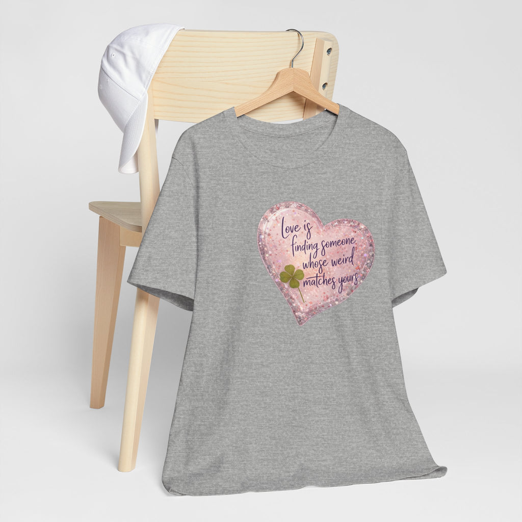 Love Is Couple Tee - four-leaf clover heart graphic on unisex t-shirt, The Neat Rack