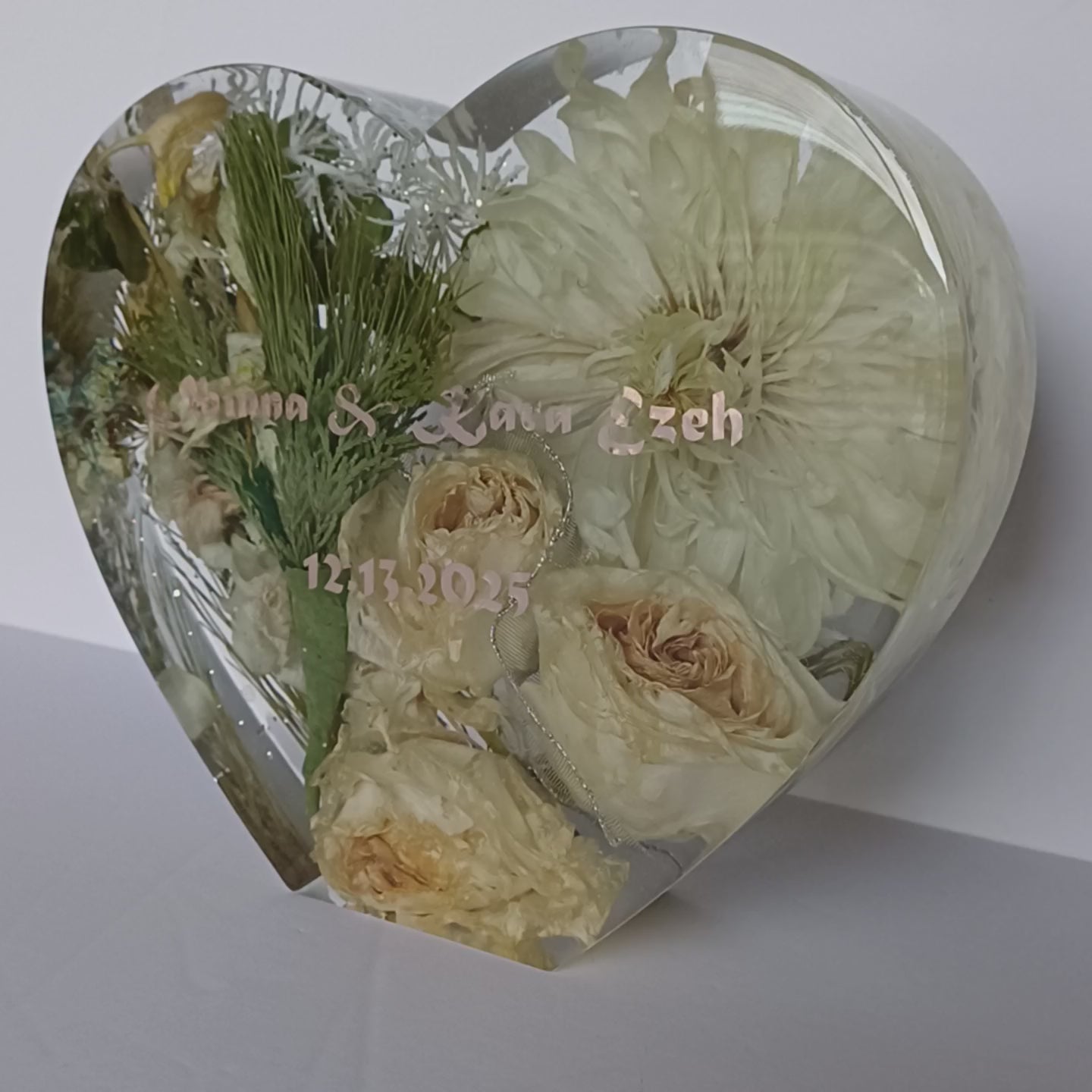 8 in Heart with Base from Your Flowers