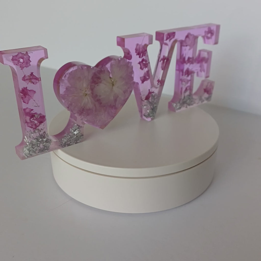 Floral Resin Word Signs: Family, Love, Home Decor Set