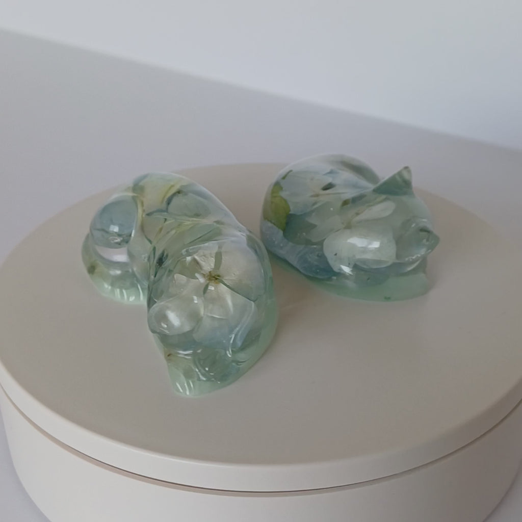 Custom or Ready-to-Ship Resin Cat Dog Figurines with Flowers