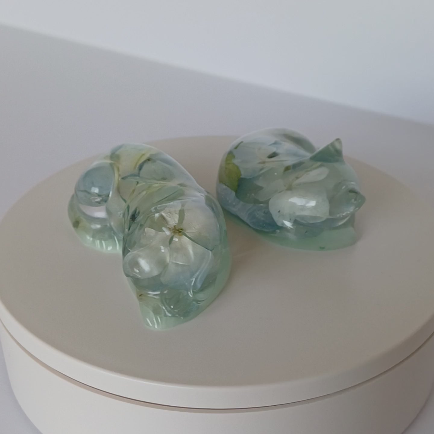 Custom or Ready-to-Ship Resin Cat Dog Figurines with Flowers
